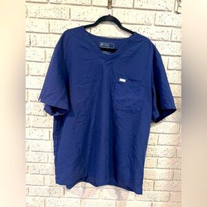 FIGS TECHNICAL COLLECTION V-neck Scrub Top size XXL  Navy